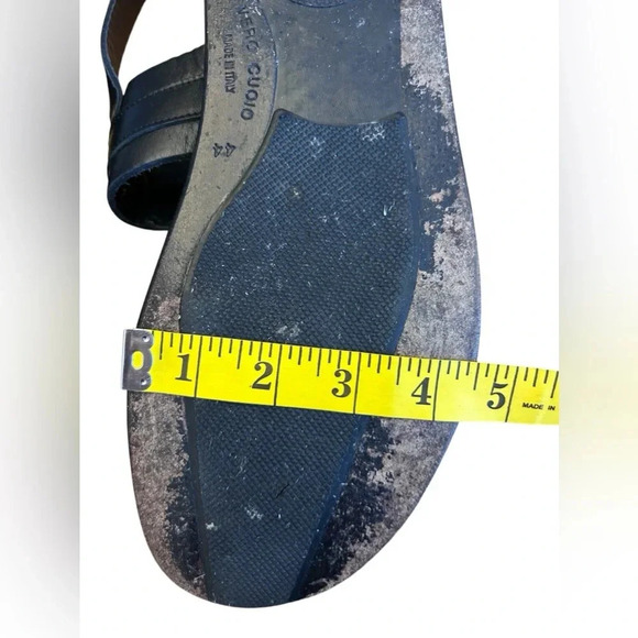 Mario Bruni Women’s Black Horsebit Leather Strap Sandals Size IT 44 - US 11 - Picture 14 of 15